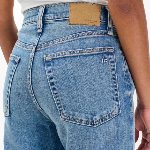 rag & bone Harlow Straight Leg Jeans in Light Blue Wash